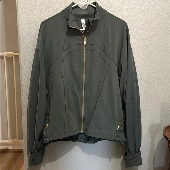 Lululemon Athletica Olive Jacket with Gold Zipper - Picture 1 of 5